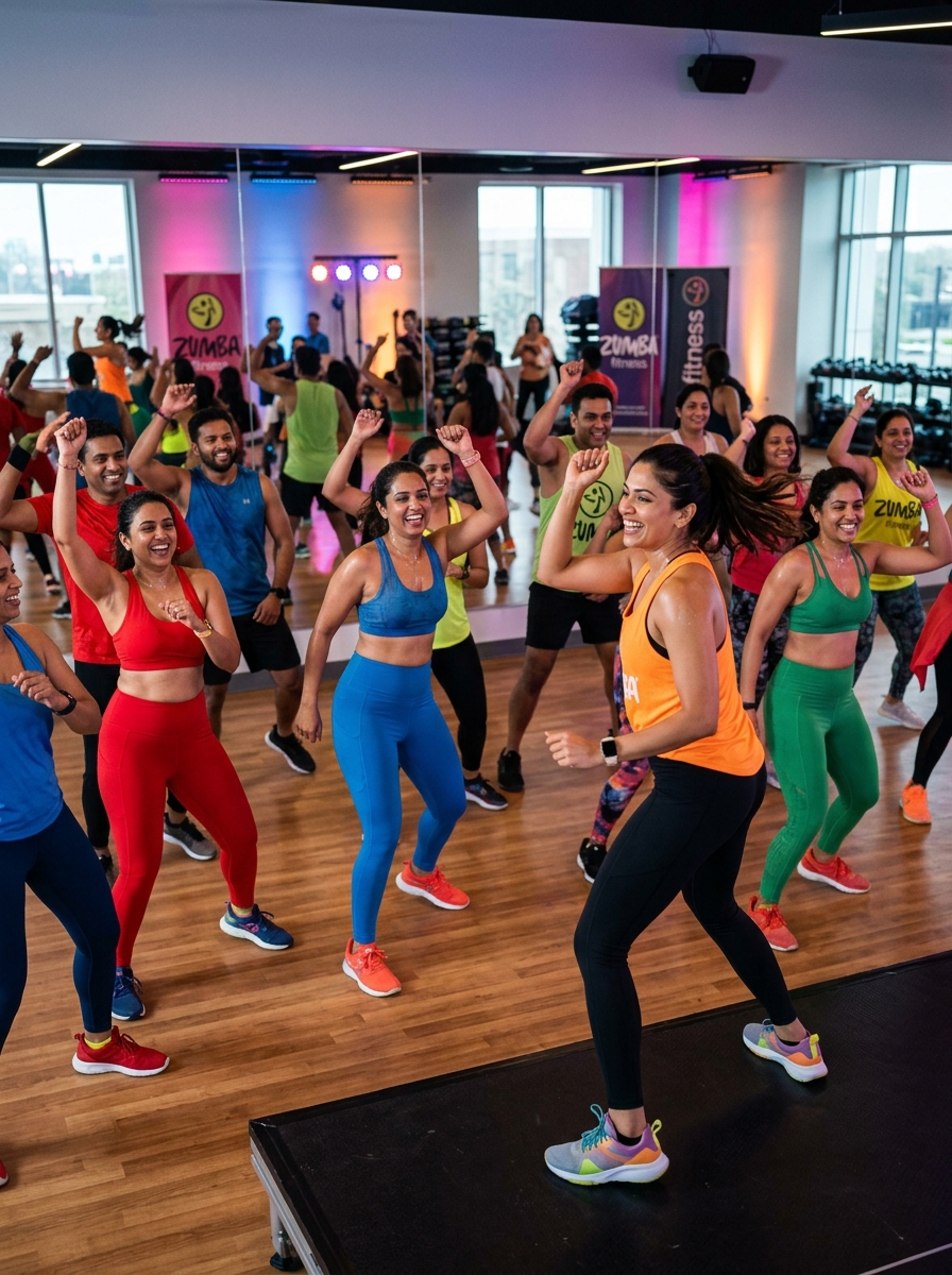 Group participating in a Zumba dance fitness class in Tuticorin