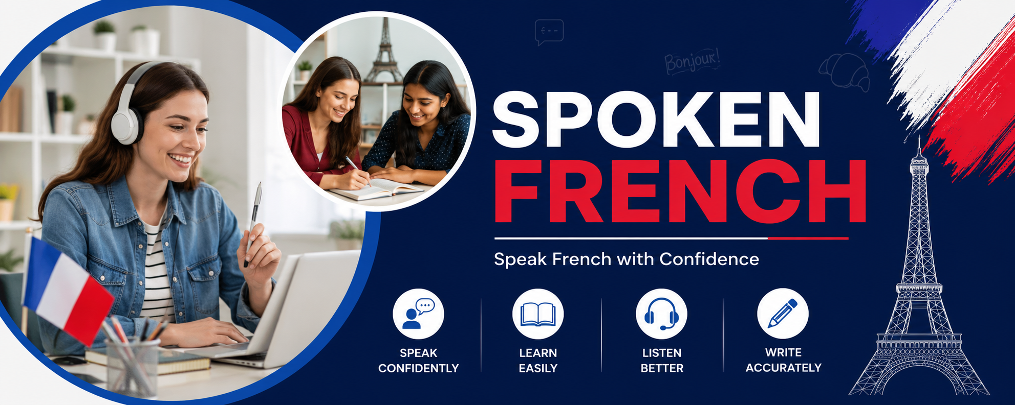 Students learning French at Jeya Academy - Best French Spoken Classes in Tuticorin (Thoothukudi)