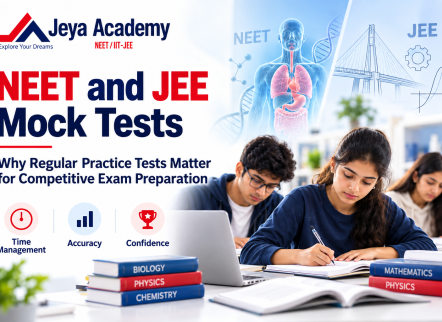 NEET JEE coaching in Tuticorin – Jeya Academy students preparing for competitive exams through regular mock tests to improve accuracy, time management, and confidence.