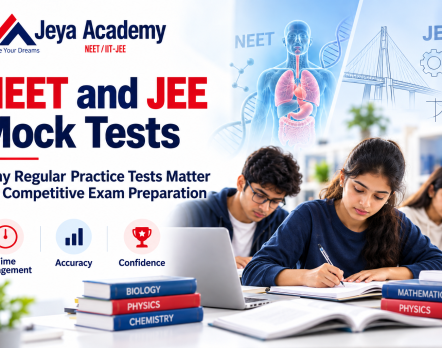 NEET JEE coaching in Tuticorin – Jeya Academy students preparing for competitive exams through regular mock tests to improve accuracy, time management, and confidence.